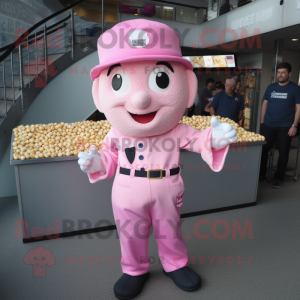 Rosa Pop Corn maskot drakt...