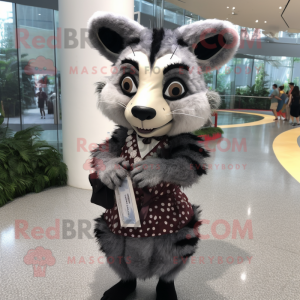 nan Civet mascot costume character dressed with a Skirt and Wallets