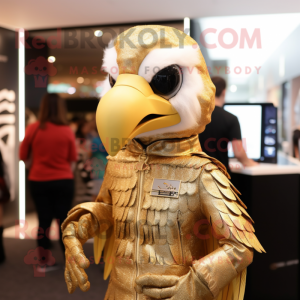 Guld Falcon maskot kostym...