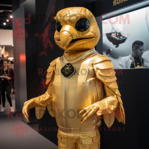 Guld Falcon maskot kostym...