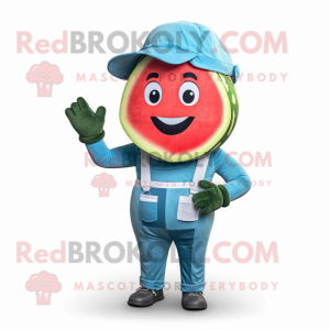 Sky Blue Watermelon maskot...