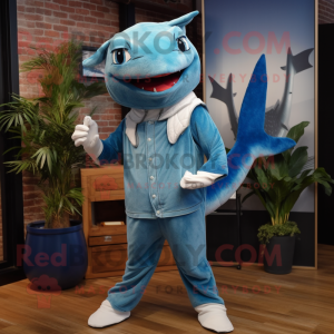 Sky Blue Swordfish maskot...