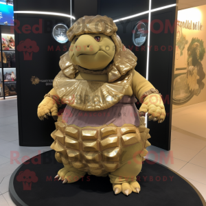 Gouden Glyptodon mascotte...