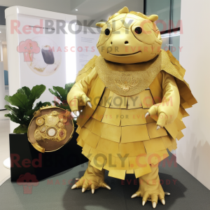 Gouden Glyptodon mascotte...