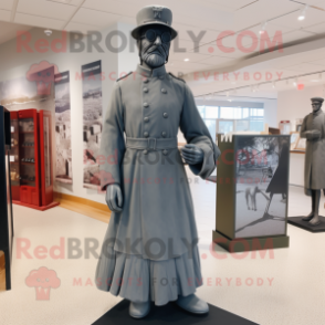 Gray Civil War Soldier mascot costume character dressed with a Cover-up and Foot pads