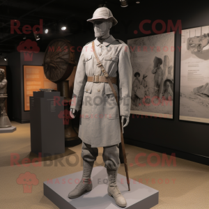 Gray Civil War Soldier mascot costume character dressed with a Cover-up and Foot pads