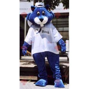 Mascote castor azul - Redbrokoly.com