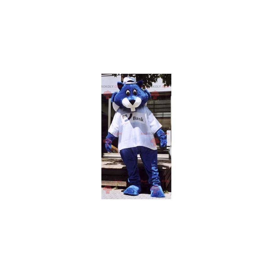 Mascote castor azul - Redbrokoly.com