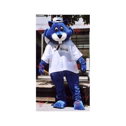 Mascote castor azul - Redbrokoly.com