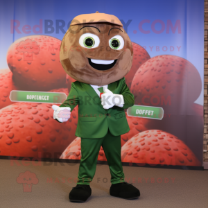 Olive Meatballs mascot costume character dressed with a Blazer and Headbands