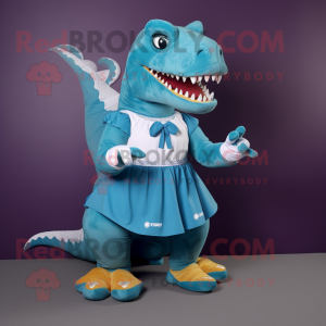 Turquoise T Rex mascotte...