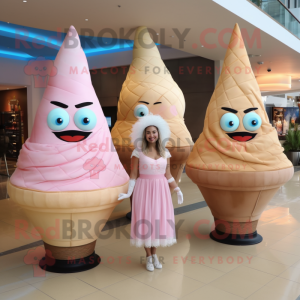 Tan Ice Cream Cone mascotte...