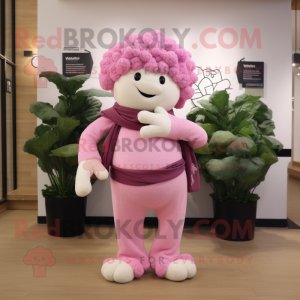 Rosa blomkål maskot kostym...