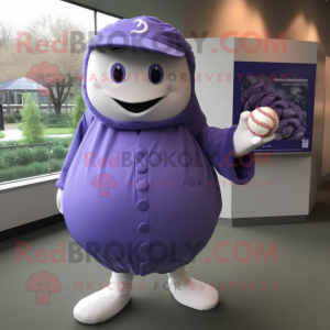 Lavender Baseball Glove mascot costume character dressed with a Cover-up and Hairpins