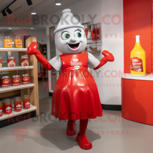 Sølv flaske ketchup maskot...