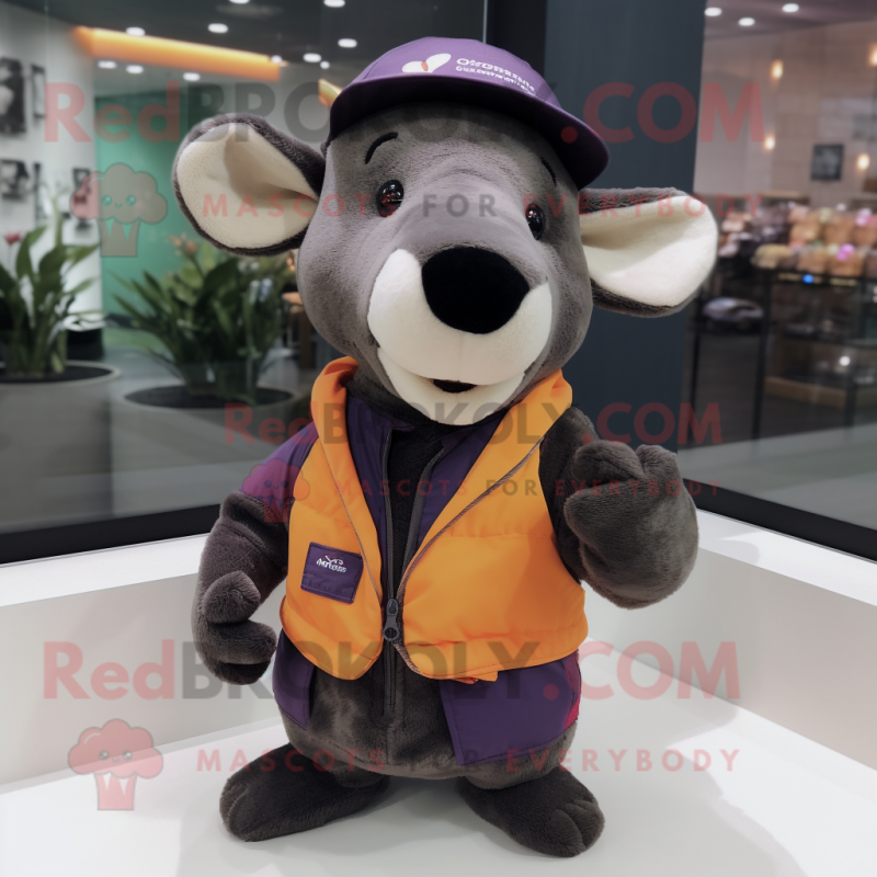 nan Tapir mascot costume character dressed with a Vest and Mittens nan Tapir mascot costume character dressed with a Vest and Mittens