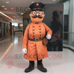 Peach Civil War Soldier mascot costume character dressed with a Trousers and Eyeglasses