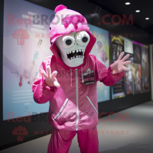 Pink Undead maskot kostume...