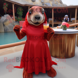 Red Sea Lion maskot kostume...