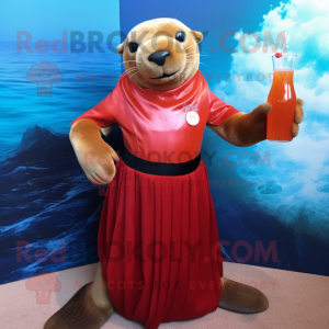 Red Sea Lion maskot kostume...