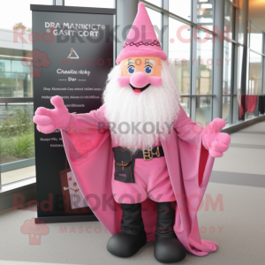 Pink Wizard maskot kostume...