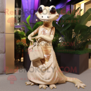 Tan Geckos mascotte kostuum...