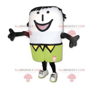 Mascotte de bonhomme blanc souriant - Redbrokoly.com