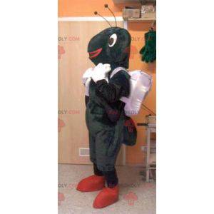 Mascote formiga preta e branca - Redbrokoly.com