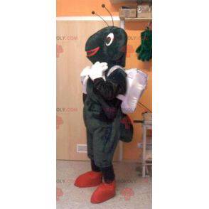 Mascote formiga preta e branca - Redbrokoly.com