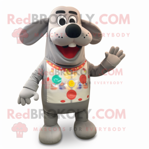 Grå Hot Dog maskot kostume...