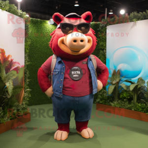 Maroon Sow mascotte kostuum...