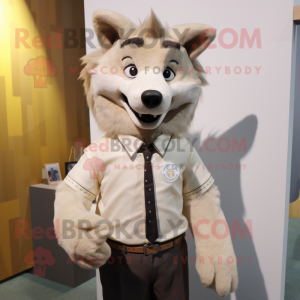 Beige Wolf mascotte kostuum...