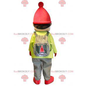 Lille dreng maskot klædt i ski-tøj - Redbrokoly.com