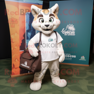 Cream Lynx maskot kostume...