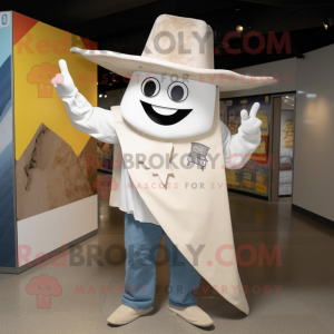 White Nachos mascot costume character dressed with a Mom Jeans and Hat pins
