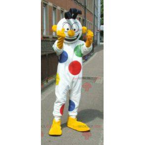 Witte sneeuwpop mascotte met clown stippen - Redbrokoly.com