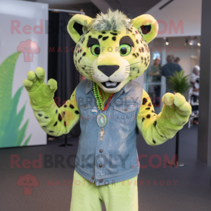 Lime Green Cheetah mascotte...