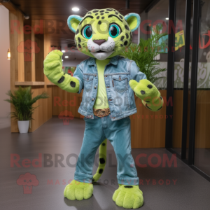 Lime Green Cheetah mascotte...