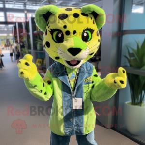 Lime Green Cheetah mascotte...
