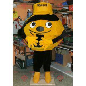 Mascotte de ballon jaune ou orange et noir