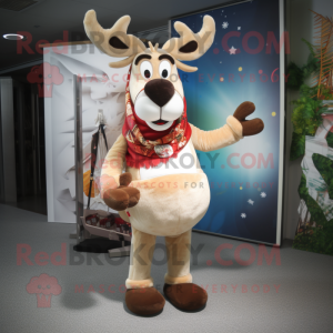 nan Reindeer mascot costume character dressed with a Bikini and Clutch bags