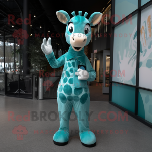 Teal Giraffe mascotte...