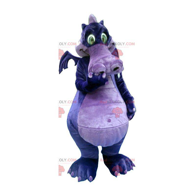 Mascota del dragón morado y morado - Redbrokoly.com
