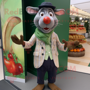Olive Ratatouille mascot costume character dressed with a Blazer and Hairpins