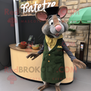 Olive Ratatouille mascot costume character dressed with a Blazer and Hairpins