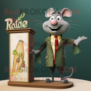 Olive Ratatouille mascot costume character dressed with a Blazer and Hairpins