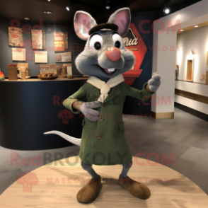 Olive Ratatouille mascot costume character dressed with a Blazer and Hairpins