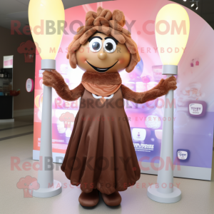 Brun doftljus maskot kostym...