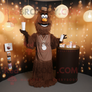 Brun doftljus maskot kostym...