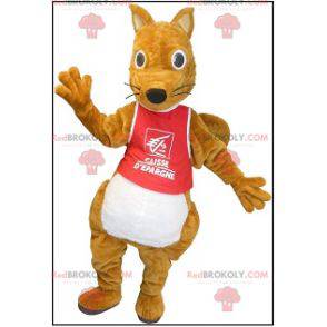 Mascotte scoiattolo marrone grassoccia e carina - Redbrokoly.com